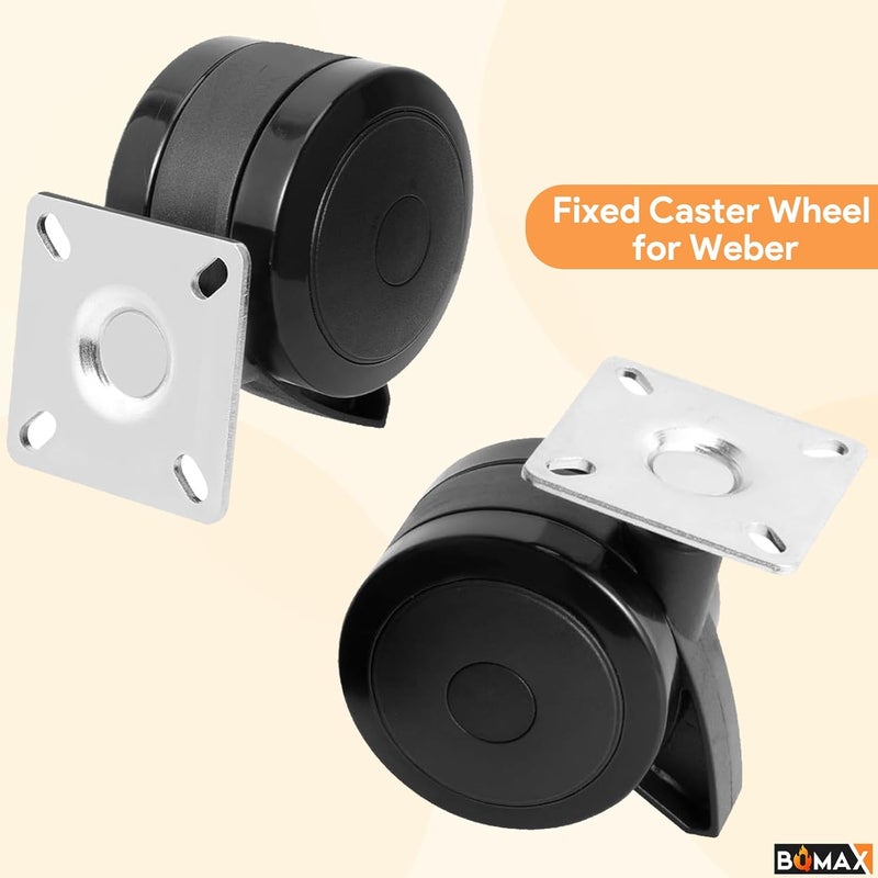 BQMAX 69827 Fixed Caster Wheel for Weber Spirit 200/300 Series Grill Spirit E-310 Parts, for Weber Spirit E-215 E315 E320 SP320 S315 Grill Wheel Replacement Parts, Black - Image 5